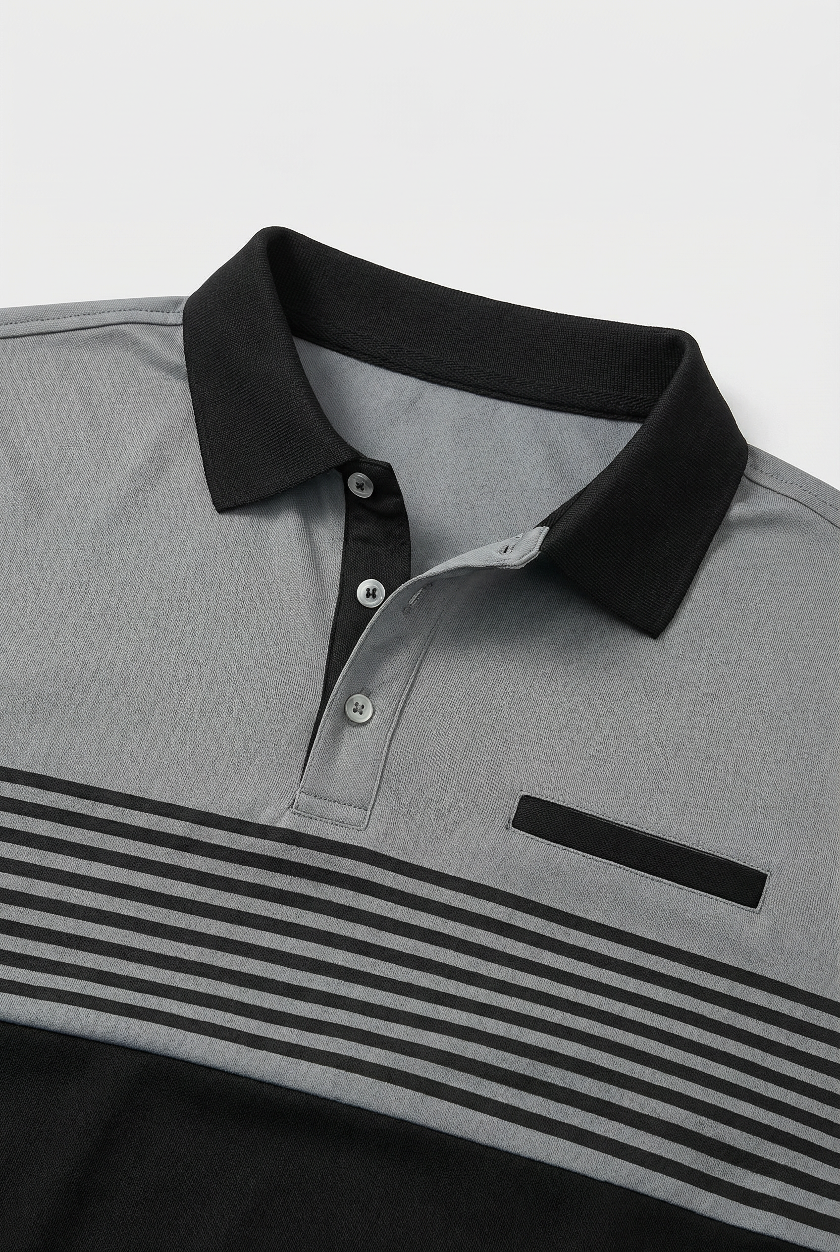 Men’s Short Sleeve Polo Shirt in Cotton with Stripe Detail